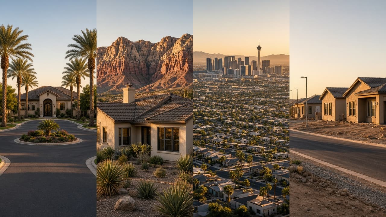 Side-by-side Henderson, Summerlin, Las Vegas, and North Las Vegas neighborhoods for comparison