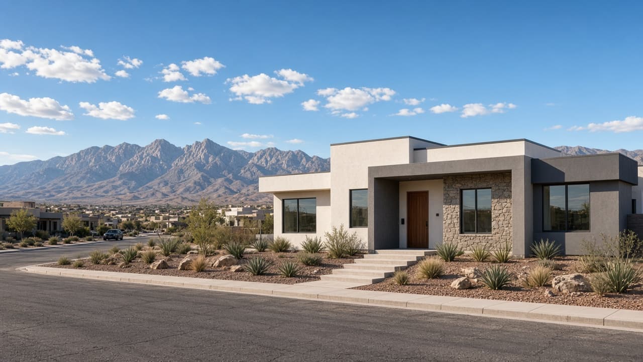 Nevada housing market insights with a modern desert home exterior