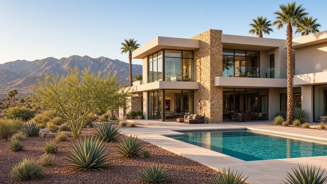 Modern Henderson Nevada luxury home with pool and Spring Mountains — Las Vegas Valley real estate by Dr. Jan Duffy