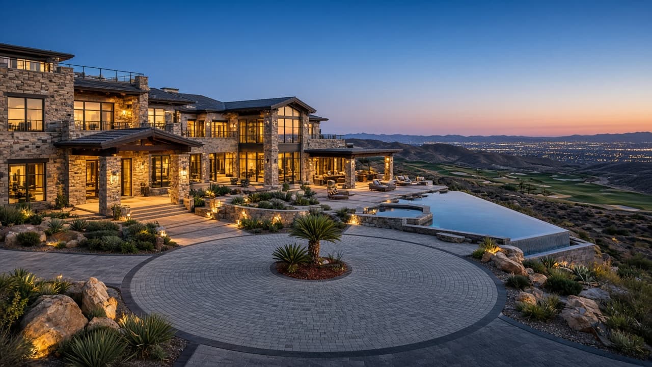 MacDonald Highlands Henderson luxury hillside estate with valley views