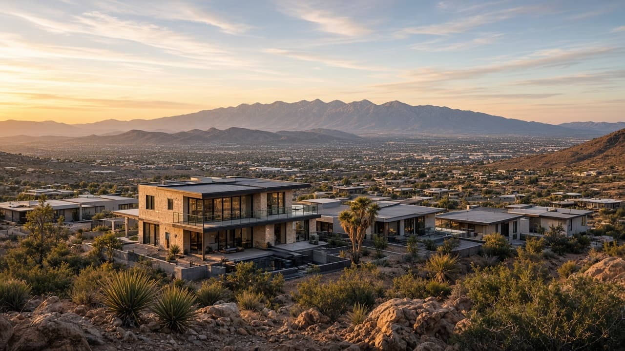 MacDonald Ranch Henderson desert-contemporary homes below MacDonald Highlands