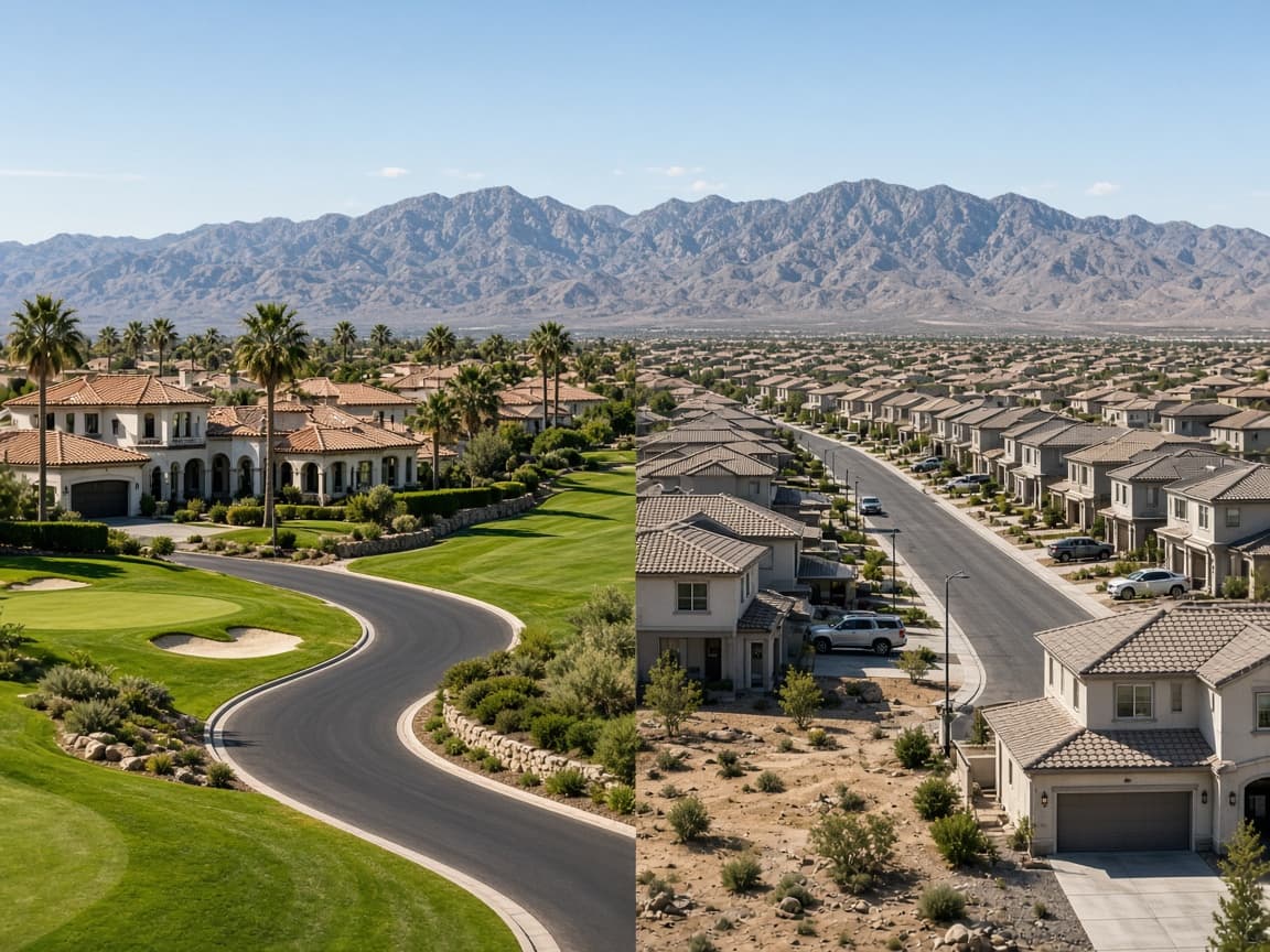 Side-by-side Southern Nevada neighborhood streetscapes for community comparison — Explore Valley Communities